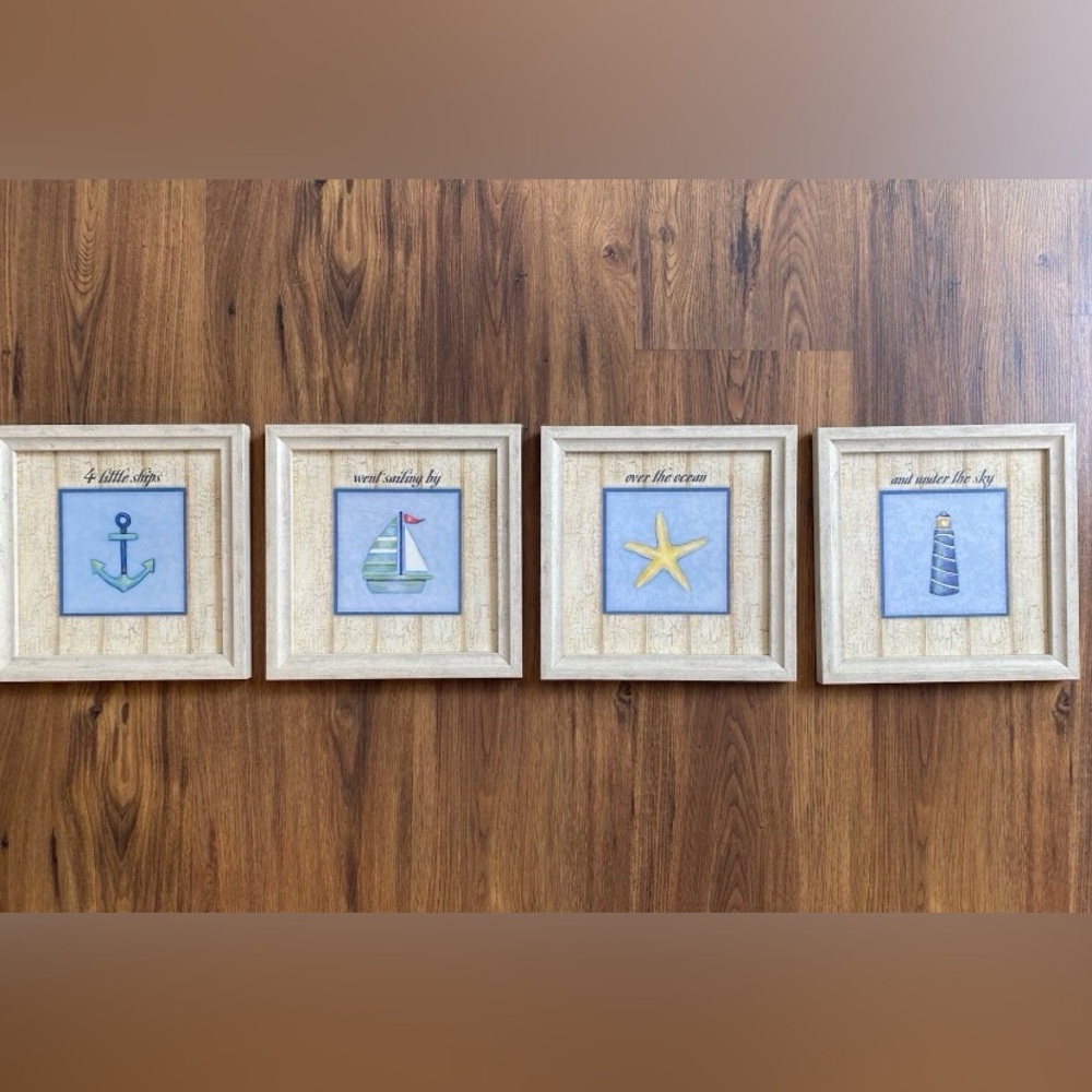 Home Interiors Nautical Framed Wall Art Set of 4